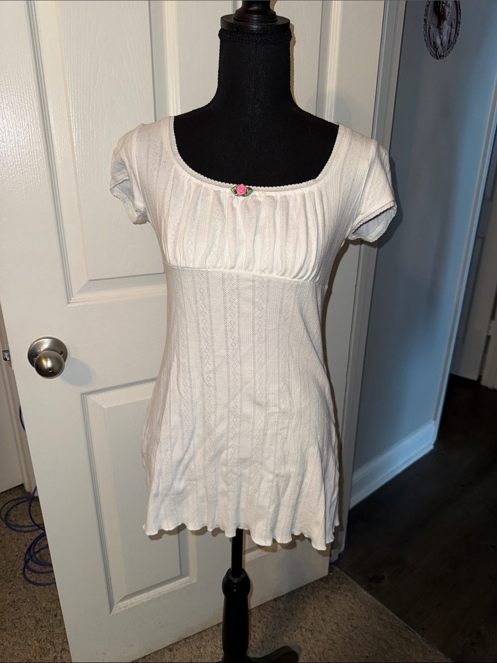 🖤dELiA*s WHITE POINTELLE TUNIC TOP SIZE S🖤